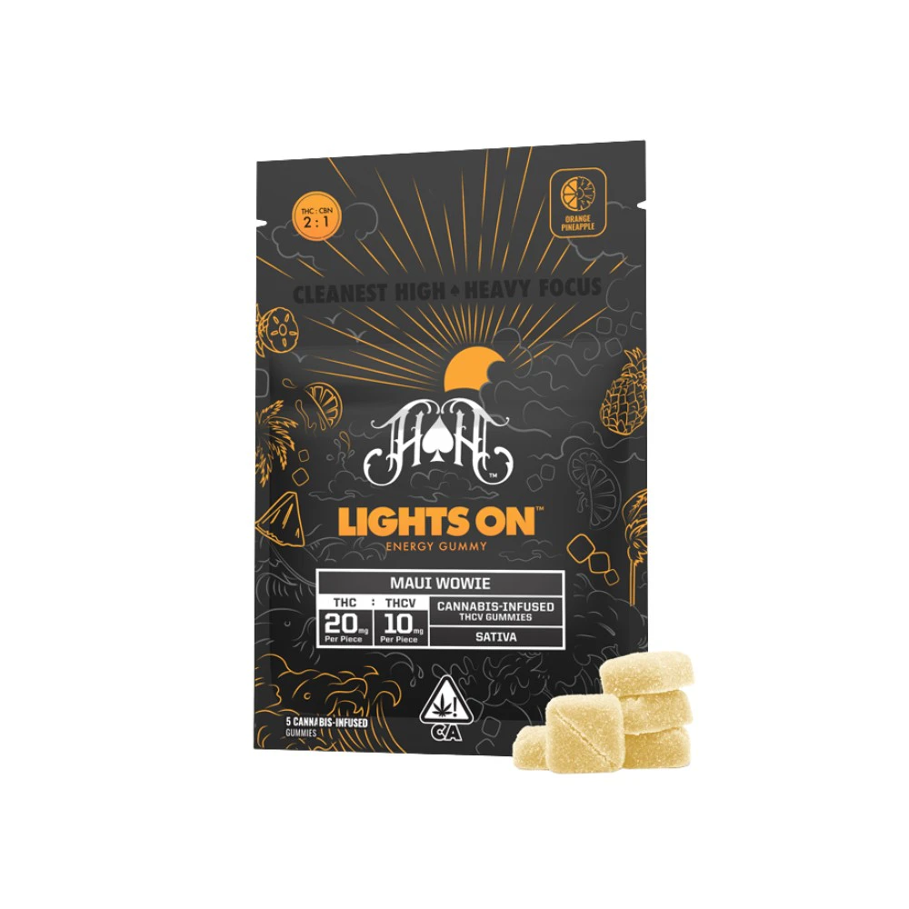 Heavy Hitters - LIGHTS ON THCV ENERGY - ORANGE PINEAPPLE (MAUI WOWIE) 100MG - HEAVY HITTERS Main Image