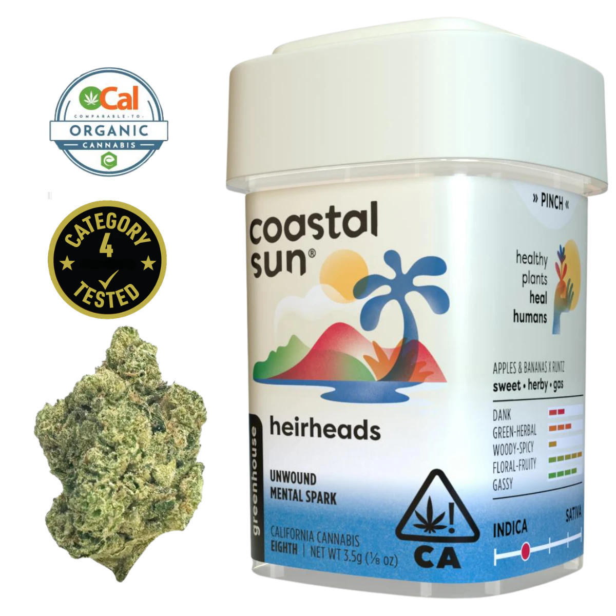 Coastal Sun - Heirheads (I) | 3.5g Greenhouse Flower | Coastal Sun Main Image