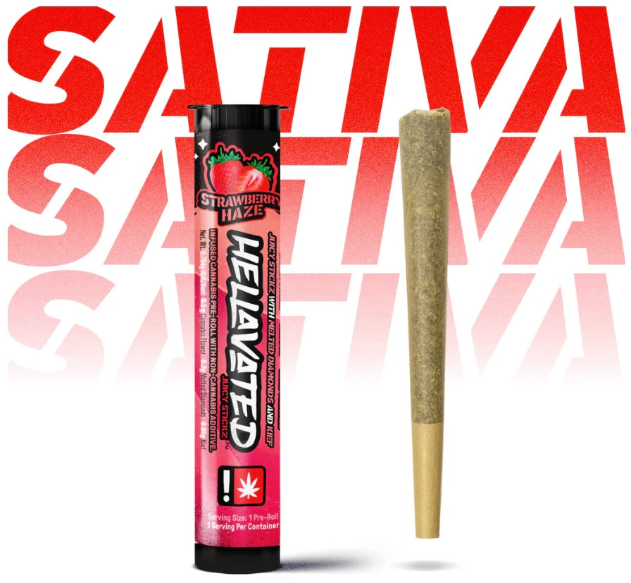 Hellavated - Strawberry Haze, Flavored Infused Pre-Roll, 1.034g Main Image