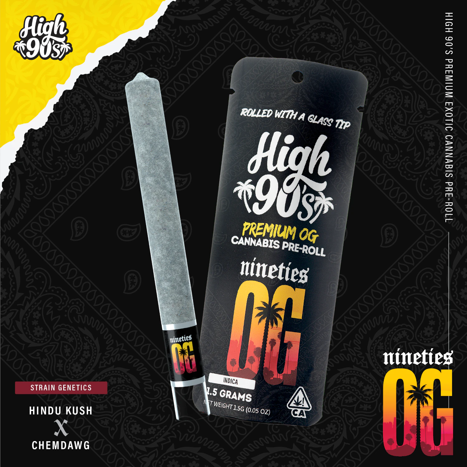 HIGH 90s - High 90's - 1.5g Preroll - Nineties OG Main Image