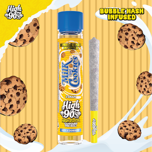 HIGH 90'S - High 90's - 1g Bubble Hash Infused Preroll - Milk & Cookies