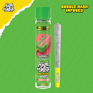 HIGH 90'S - High 90's - 1g Bubble Hash Infused Preroll - Watermelon Sherbert