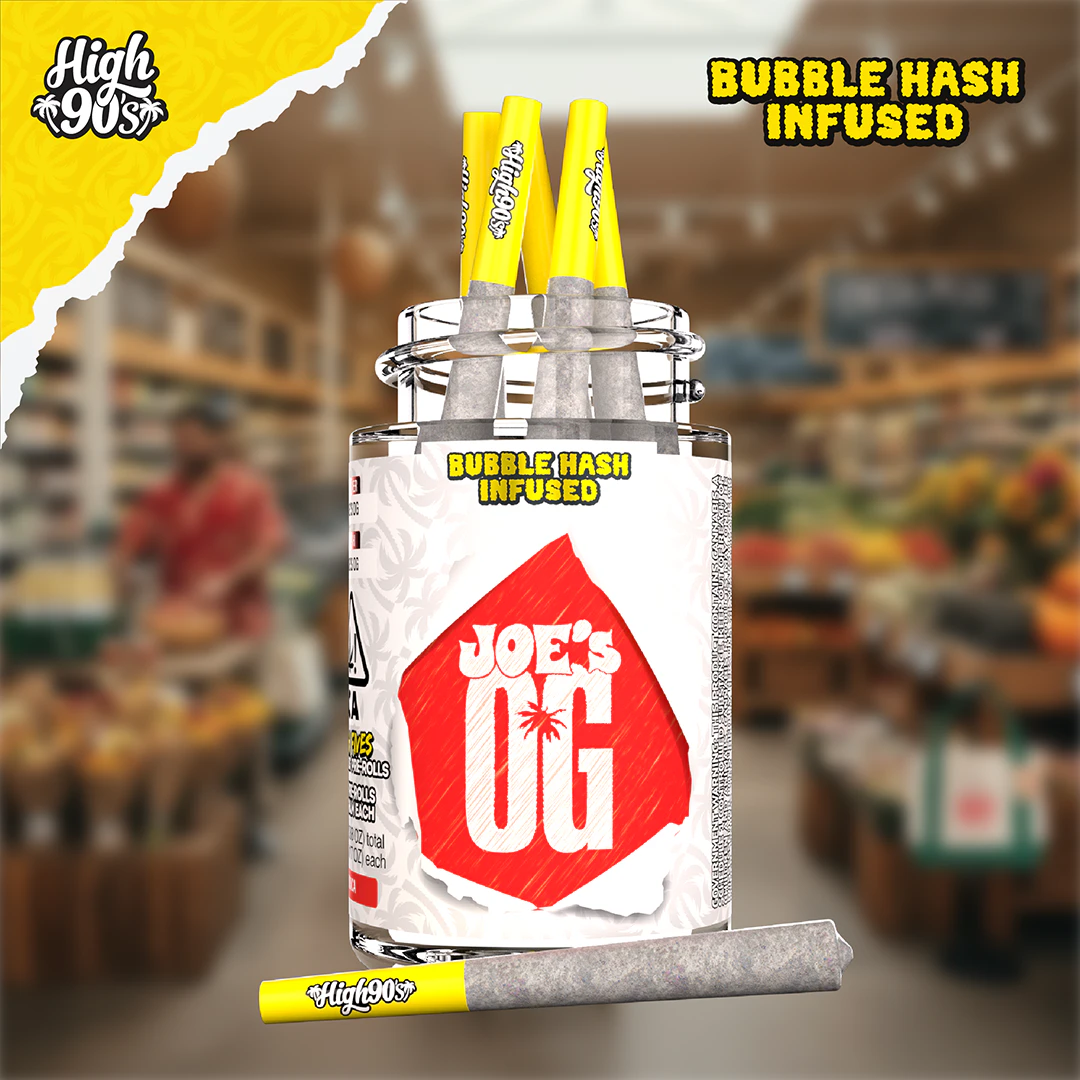 HIGH 90s - High 90's - 5pk Bubble Hash Prerolls - Joe's OG Main Image
