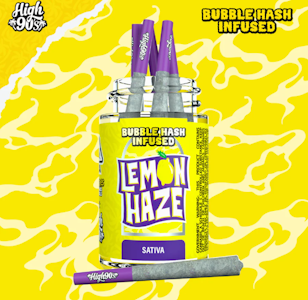HIGH 90'S - High 90's - 5pk Bubble Hash Prerolls - Lemon Haze