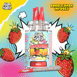 HIGH 90s - High 90's - 2.5g - 5ct Bubble Hash Pack - Strawberry Bomb