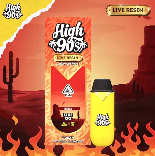 HIGH 90s - High 90's Live Resin All In One 1g Fire OG Main Image