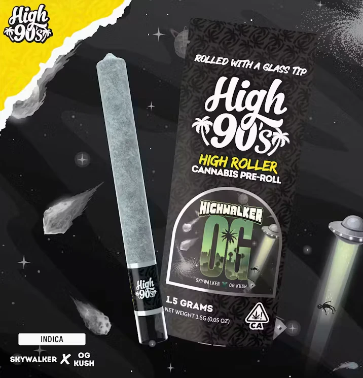 HIGH 90s - High 90's High Roller Prerolls 1.5g Highwalker OG Main Image