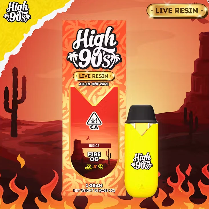 HIGH 90s - High 90's Live Resin All In One 1g Fire OG Main Image