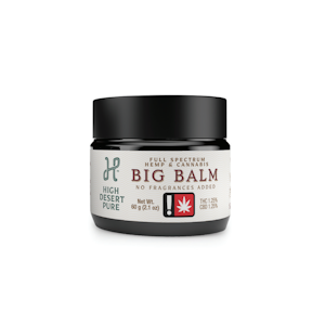 HIGH DESERT PURE - High Desert Pure - 2.1oz 957mg CBD:829mg THC Non-Fragrance Balm - Big Balm 1:1