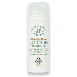 HIGH DESERT PURE - High Desert Pure - Clinical Strength - Ginger Lime Lotion 1:1 - 3.5oz - 837mgTHC 751mgCBD