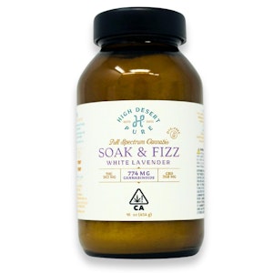 HIGH DESERT PURE - High Desert Pure - 16oz. 368mg CBD:362 MG THC Bath Salts - Soak & Fizz White Lavender