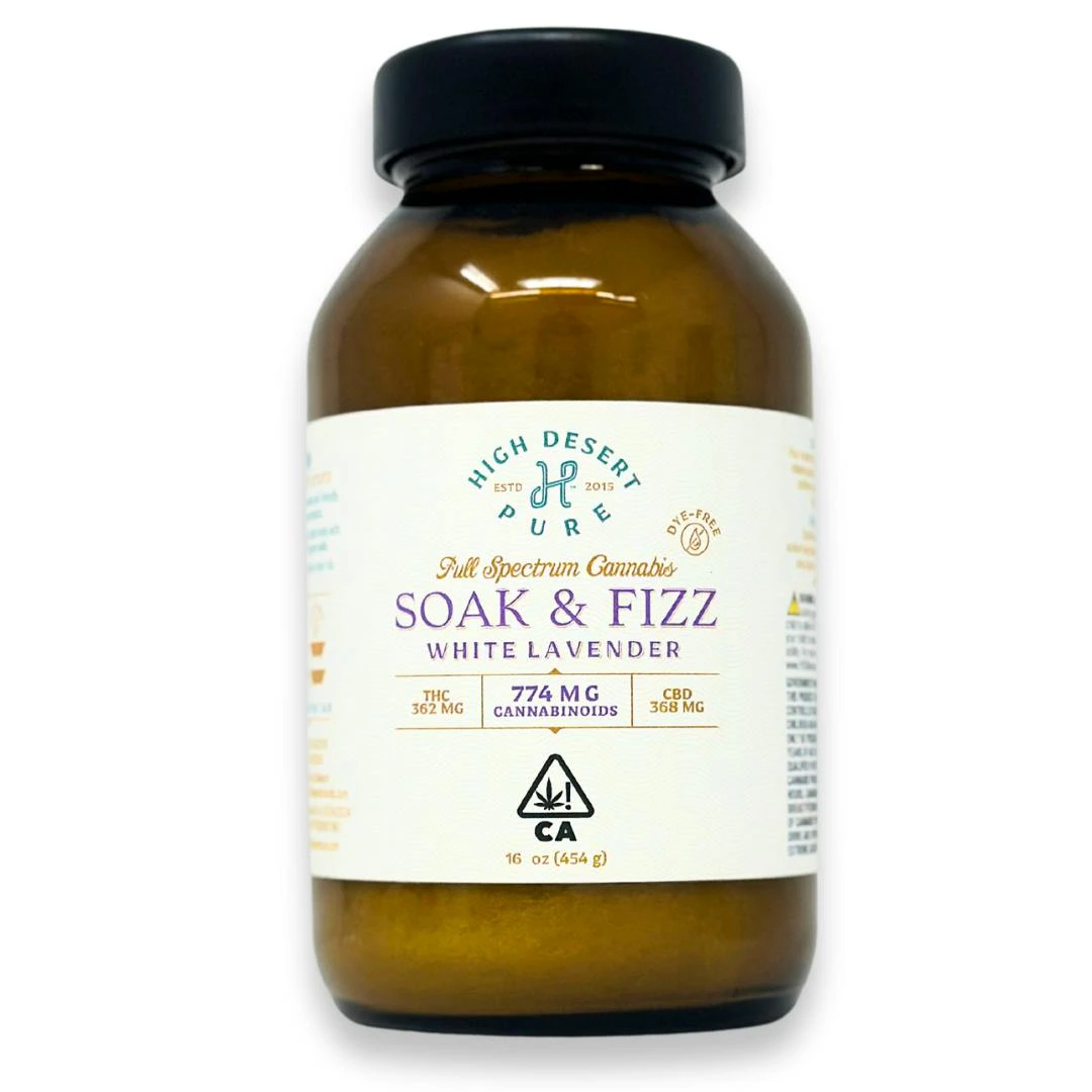 High Desert Pure - High Desert Pure - 16oz. 368mg CBD:362 MG THC Bath Salts - Soak & Fizz White Lavender Main Image