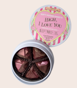 SOFT POWER SWEETS - High, I Love You | 10mg THC | Dark Chocolate | 5 Pieces | Soft Power Sweets