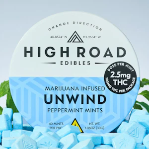 High Road Edibles - High Road | Unwind Peppermint Mints | 100mg