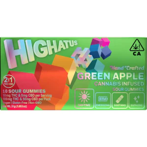 HIGHATUS - Highatus Sour Gummies Green Apple CBD 2:1