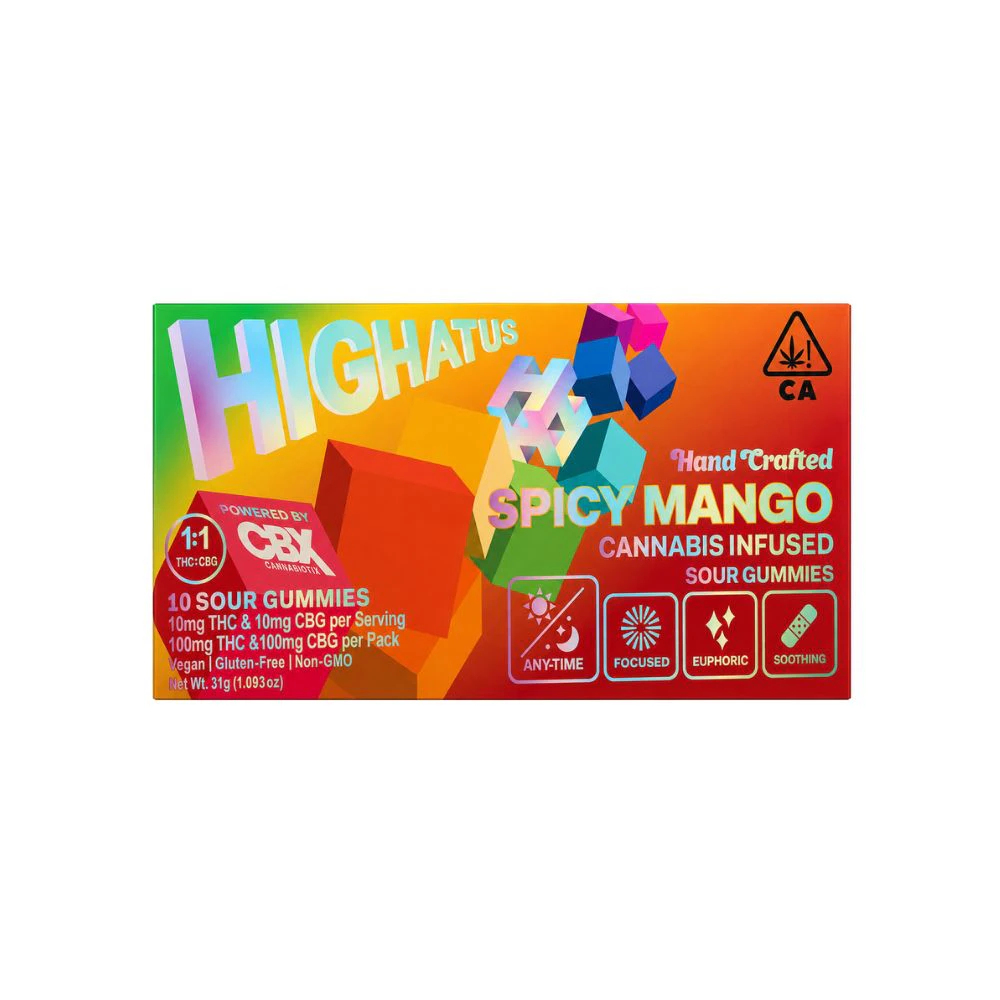 Highatus - SPICY MANGO CBG SOUR GUMMIES 100MG - HIGHATUS Main Image