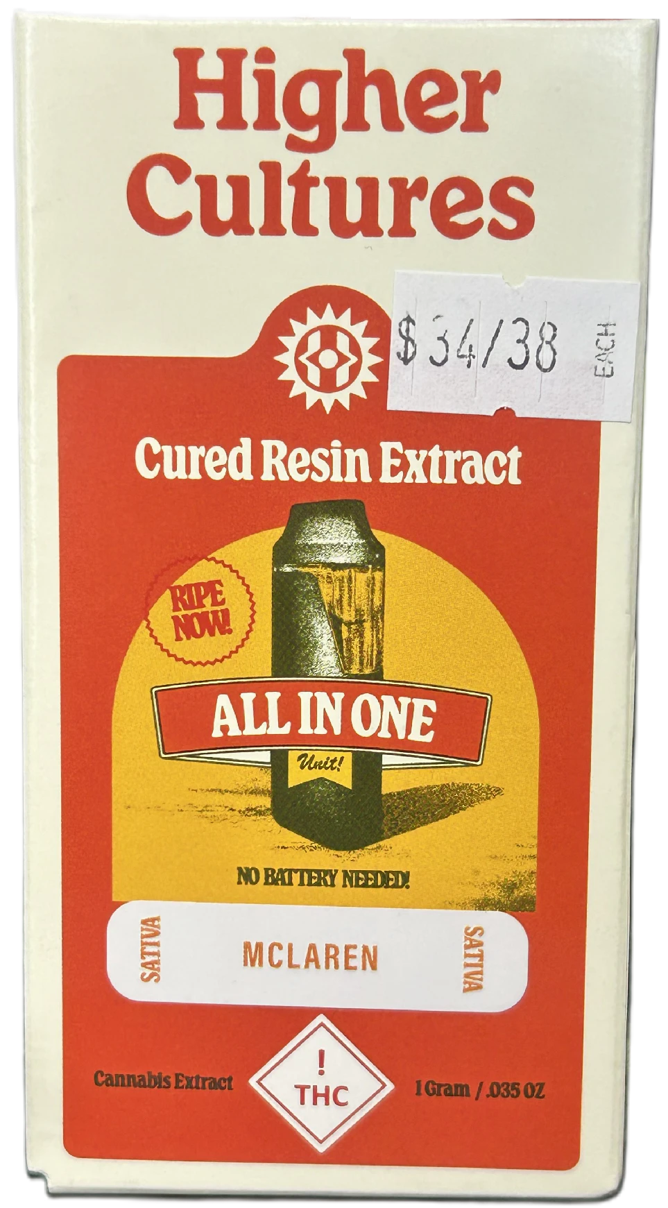 Higher Cultures - McLaren (1G) | Cured Resin Disposable | Sativa Main Image