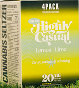 Highly Casual - Lemon Lime 1:1 Seltzer 4pk - 20mg