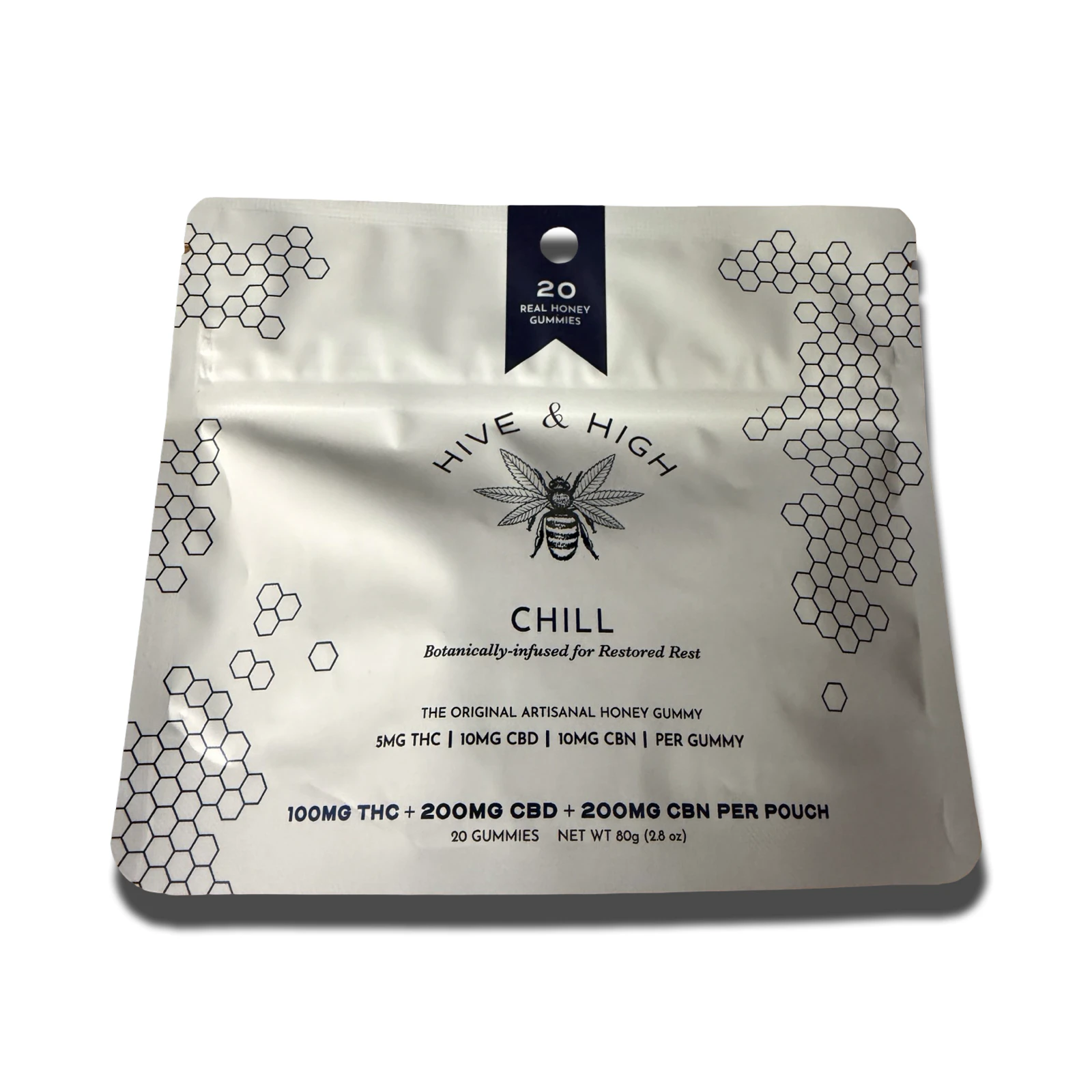 Hive & High - Chill Nightime Gummies - 20pk 5mg THC | 10mg CBD | 10mg CBN Main Image
