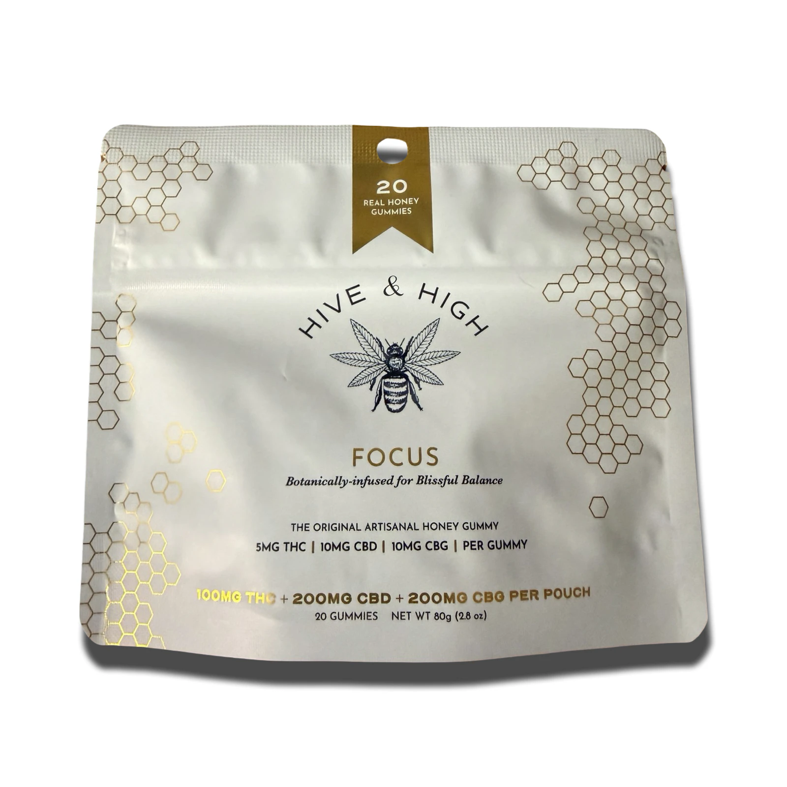 Hive & High - Focus Daytime Gummies - 20pk 5mg THC | 10mg CBD | 10mg CBG Main Image