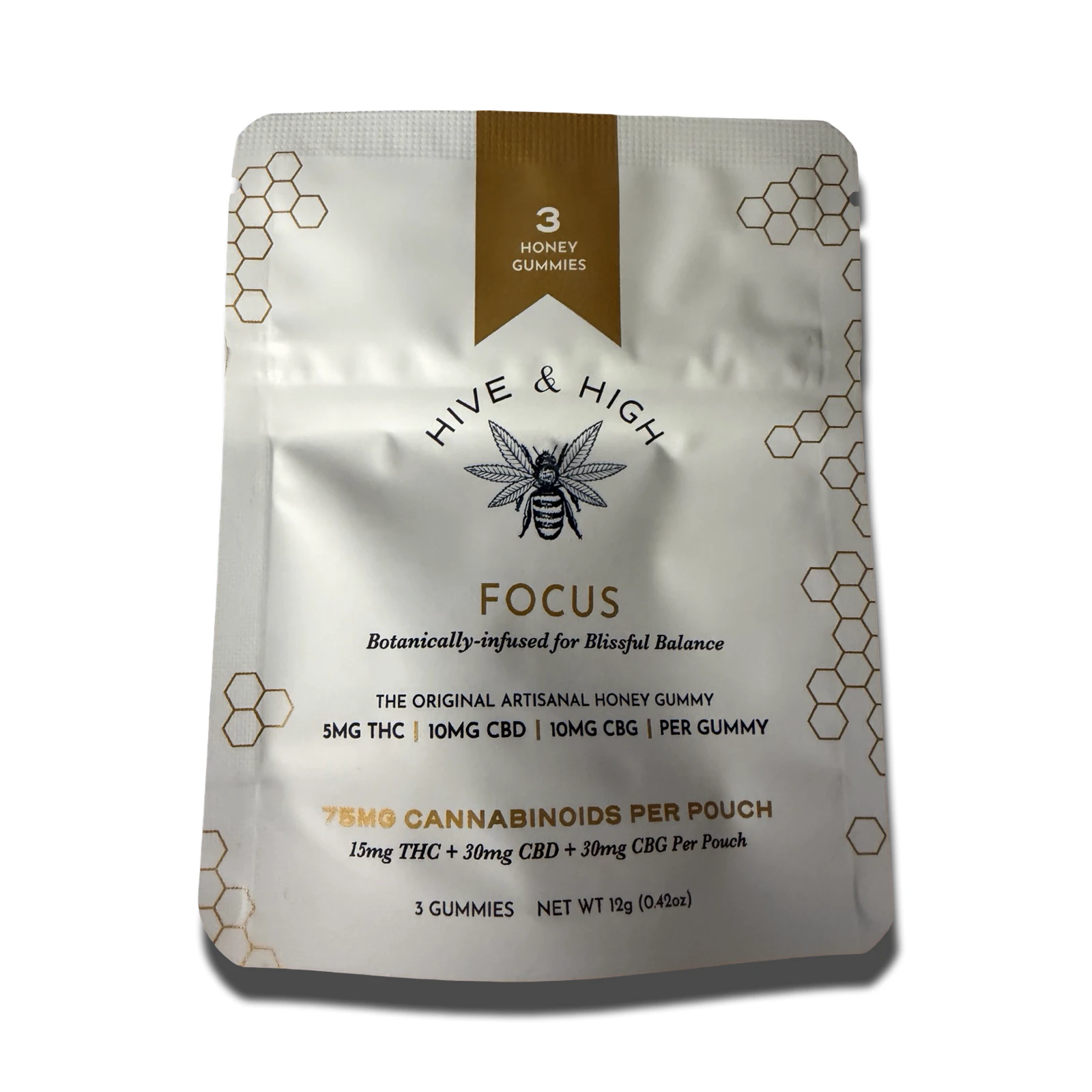 Hive & High - Focus Daytime Gummies - 3pk 5mg THC | 10mg CBD | 10mg CBG Main Image