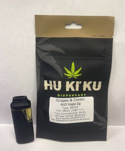 Hu Ki' Ku - Hu Ki' Ku - Grapes & Cream - Disposable Vape - 2G