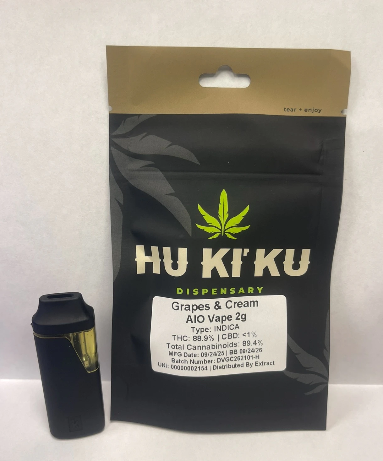 Hu Ki' Ku - Hu Ki' Ku - Grapes & Cream - Disposable Vape - 2G Main Image
