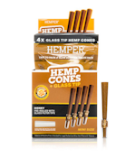 Hemp Pre-rolled Cones with Glass Tips - Honey - Mini Size (4pk)