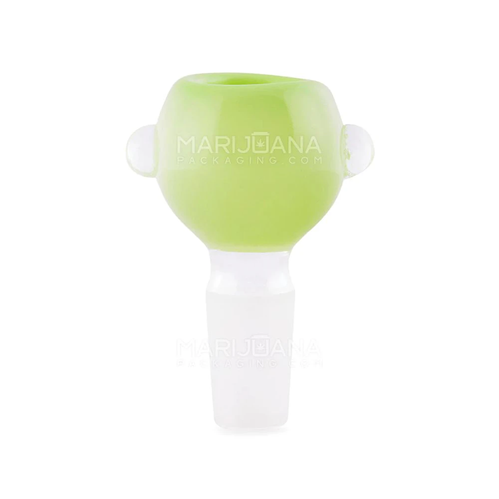 FTE - GREEN HONEYCOMB KNOCKER HANDLE BOWL PIECE 14MM - FTE GLASS Main Image