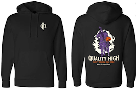 Hoodie w/ Horseman in Black - MEDIUM