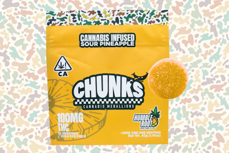 Humble Root - 100mg THC Sour Pineapple Gummies (10mg - 10 pack) - Humble Root "CHUNKS"