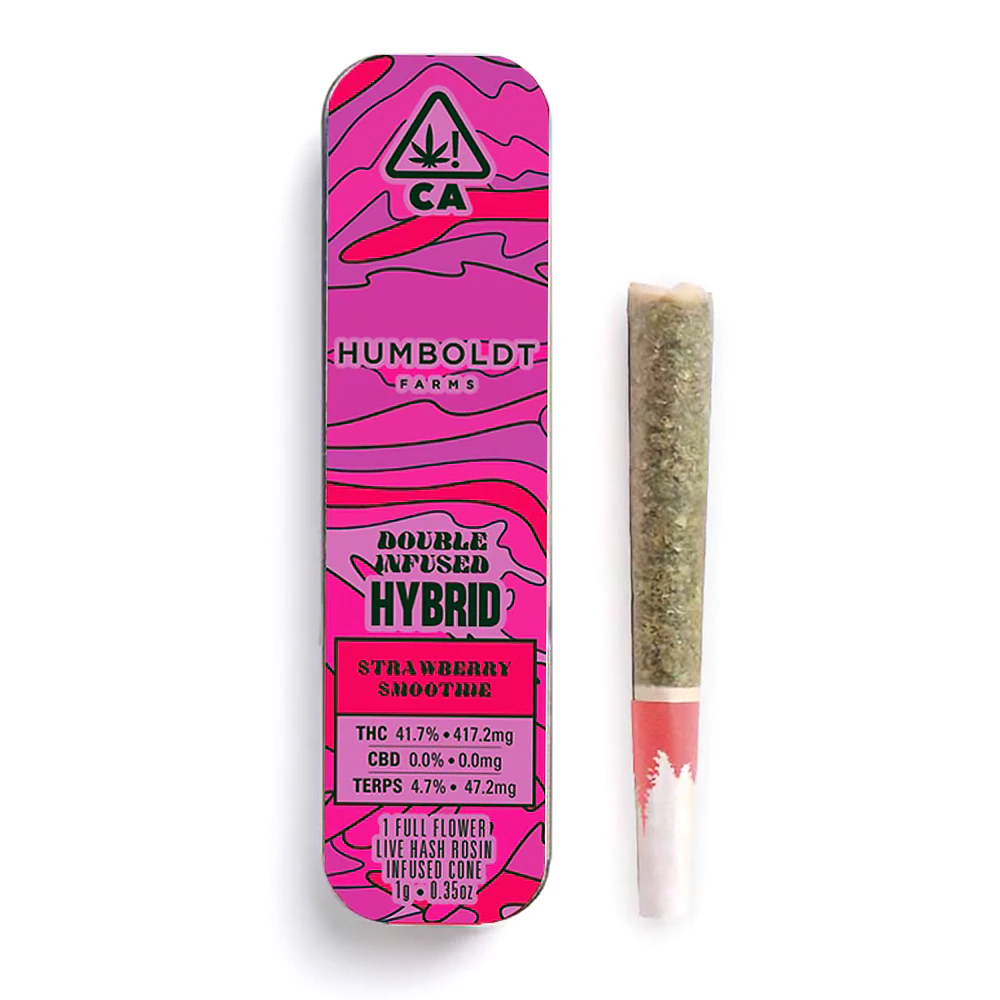 Humboldt Farms - Strawberry Smoothie - Double Infused Preroll (1g) Main Image