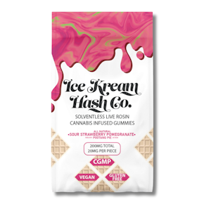 ICE KREAM HASH CO. - IKHCO | Live Rosin Gummy | Sour Strawberry Pomegranate 