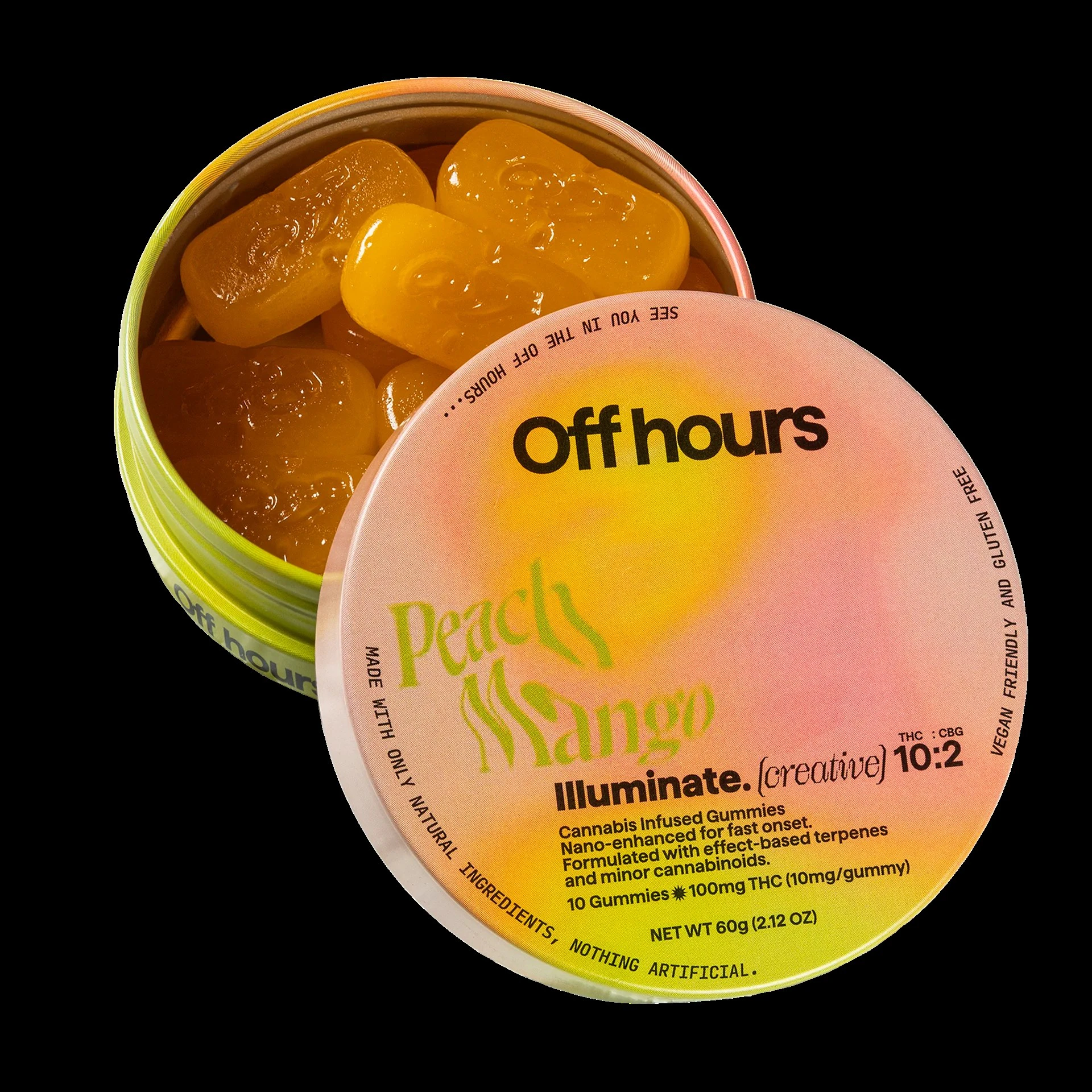 Off Hours - Off hours - Peach Mango - Gummy - 10 x 10mg THC + 2mg CBG Main Image