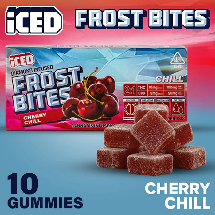 ICED - ICED - Gummies - Frostbites - 10mg THC 5mg CBD 10pk - Chill - Cherry Chill Main Image