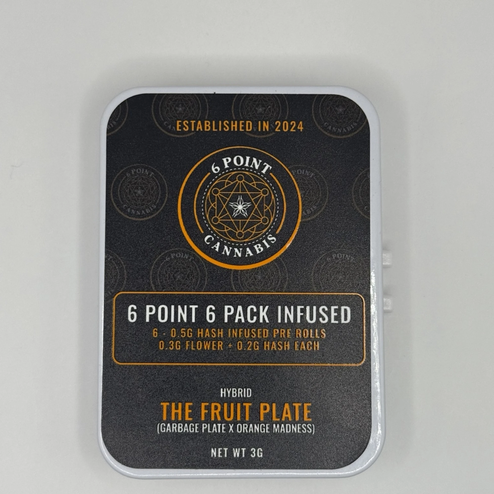 6 POINT CANNABIS - 6 Point Cannabis - The Fruit Plate - Hash Walkers - 46.85% THC - 0.5g x 6pk - Preroll Main Image