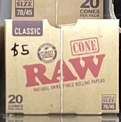 Raw 70/24 20 Pack Cones