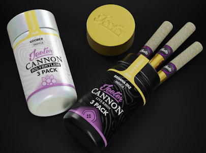 Jeeter -  Jeeter-Solventless Baby Cannon-3 pack-Grand Daddy Purp-Live Resin-Infuse Pre Roll-Indica-Ceramic Tip-46.89%-1.5G