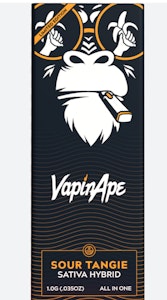 VAPIN APE -  VapinApe- All in One- Sour Tangie- Limited Edition-Sativa- Distillate- Rechargeable-1g- 83.4%THC