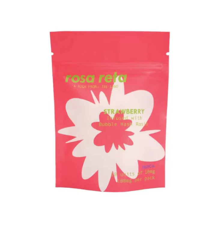Rosa Reta - Rosa Reta | Sour Strawberry | Bubble Hash Rosin | Infused | Gummies | 10 -Pkg Main Image