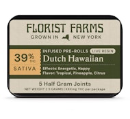 Florist Farms- Live Resin infused Preroll- Dutch Hawaiian  5 pack .5g each -Sativa