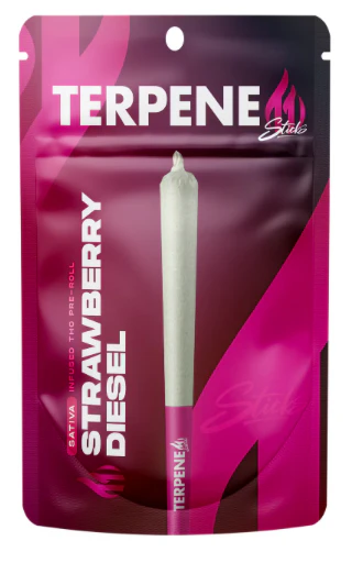 Terpene Sticks - Terpene Sticks- Strawberry Diesel-1.2g- Infused Pre-Roll- Sativa- 34.97%THC Main Image