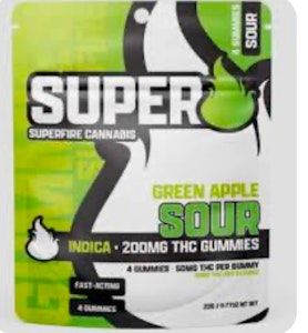 SUPERFIRE - SuperFire-Gummies-Green Apple Sour-Indica-200mg THC