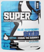 SuperFire-Gummies- Blue Raspberry Sour-Sativa-200mg THC