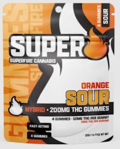 SUPERFIRE - SuperFire-Gummies-Orange Sour-Hybrid-200mg THC