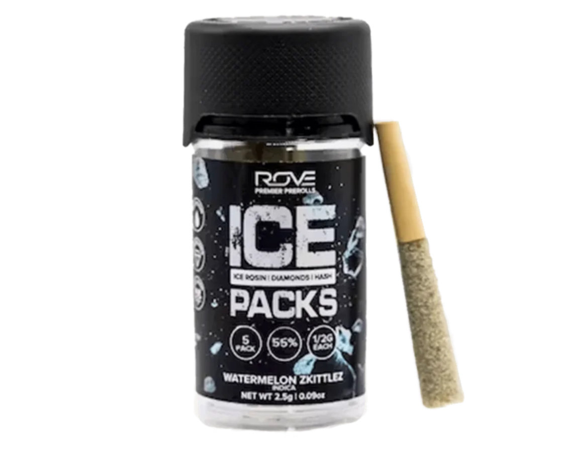 Rove | Ice Packs Rosin, Diamond, Hash Infused - 5pk | Blueberry Kush | 2.5g