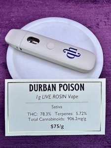 Quality High - Durban Poison Live Rosin Vape All-in-One