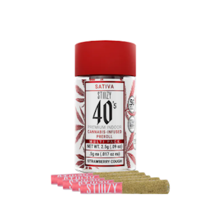 Stiiizy - Stiiizy- STRAWBERRY COUGH - .5G 40's Infused Preroll 5 Pack