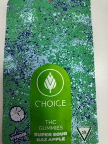 Choice | Super Sour Raz Apple | Gummies | 100mg | HR