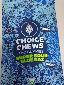 Choice | Super Sour Blue Raz | 200 mg Gummies
